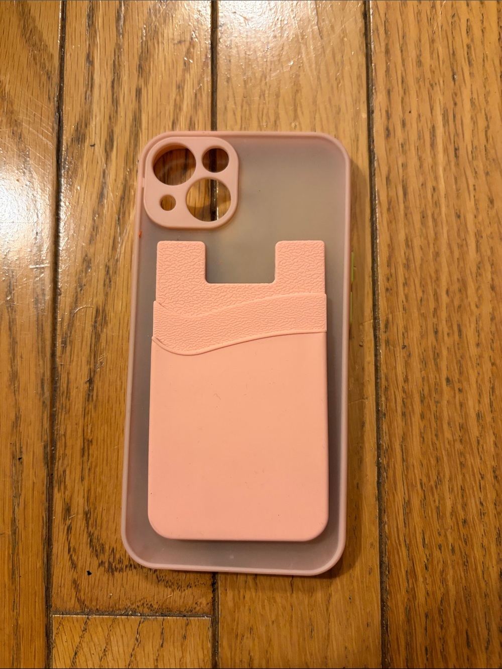 iPhone 13 Pink Silicone Phone Case with Card Holder
